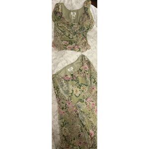 Rare Vintage Two Piece Silk Chiffon Set